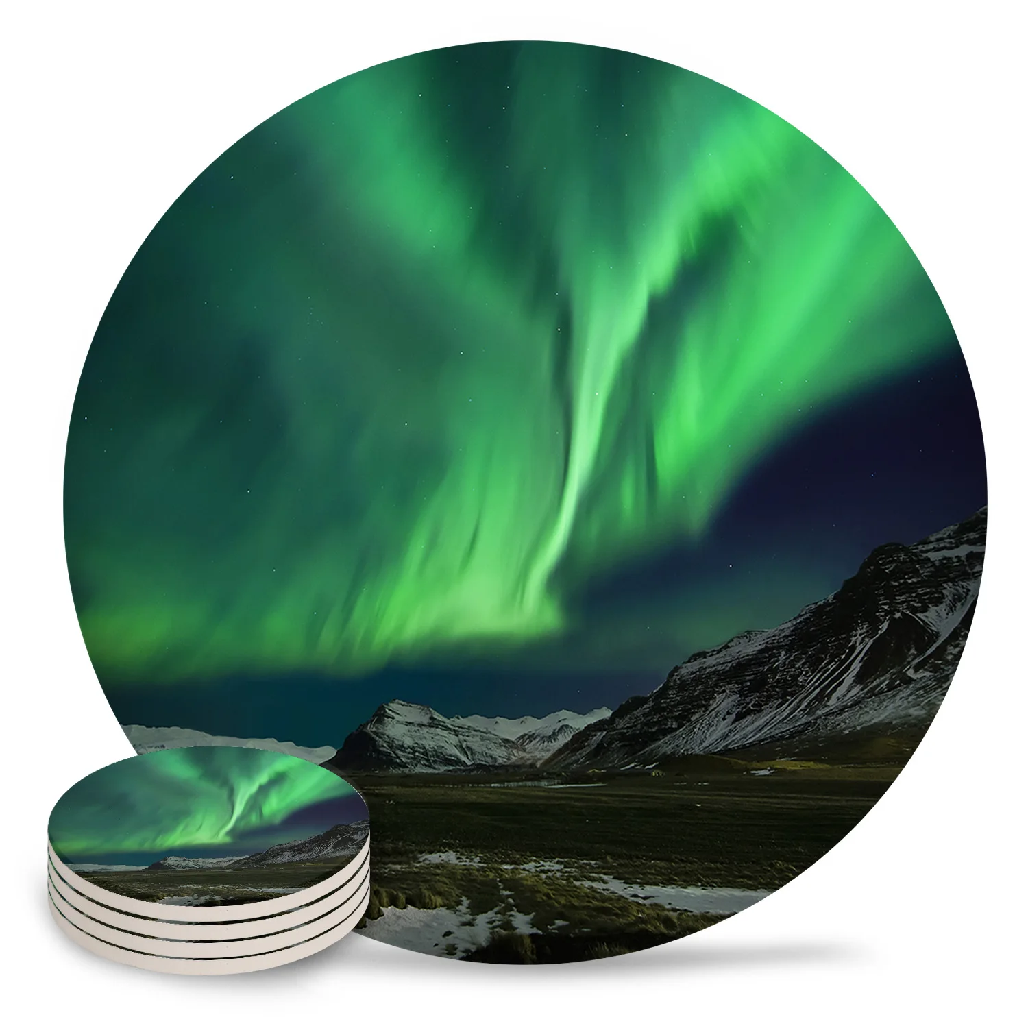 Aurora, натуральная сцена, керамическая подставка, подстаканник, коврики для напитков, кружка, нескользящая, роскошная подставка, настольная, для дома, украшения, кухонный инструмент