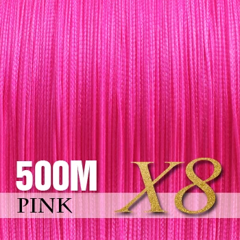 Pink-8 Strands SIECHI PE плетеная леска, многофиламентная, 500 м, 8 нитей, корд, леска для ловли карпа, для морской воды, 20, 30, 40, 50, 60, 80 фунтов - Цвет: Pink-8 Strands