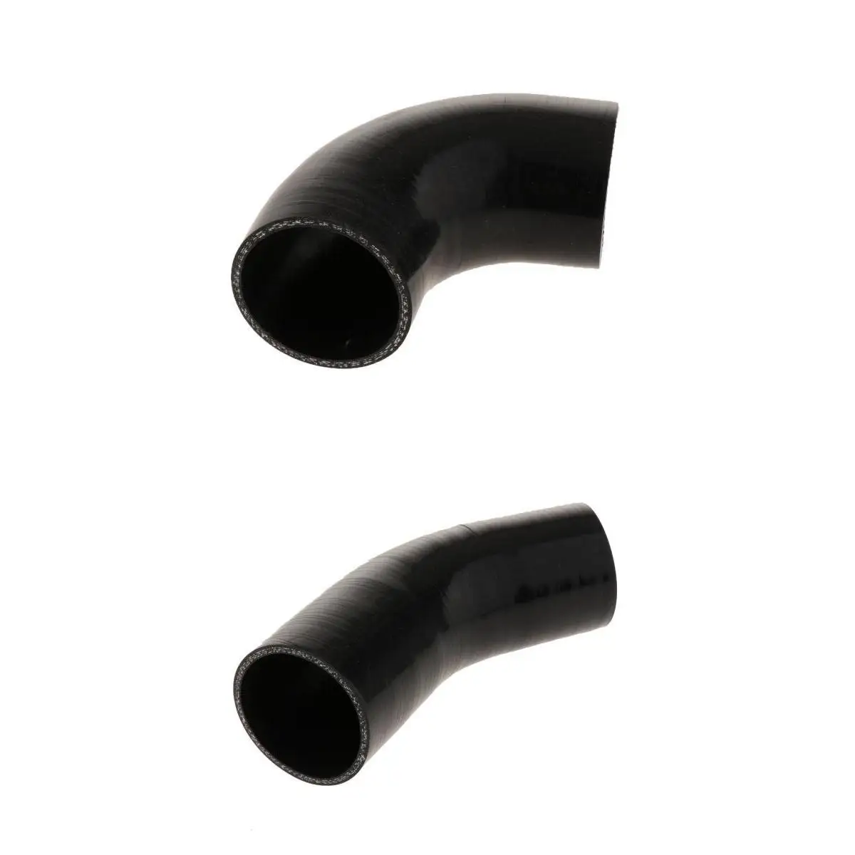2Pcs High Temperature Resistant 63mm Silicone Rubber Vacuum Hose Black
