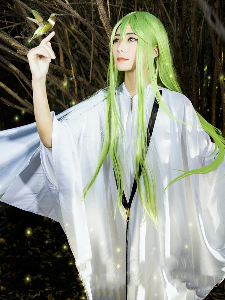 Мужские и женские японские кимоно юката брюки зеленый парик Fate Grand Order Enkidu Косплей