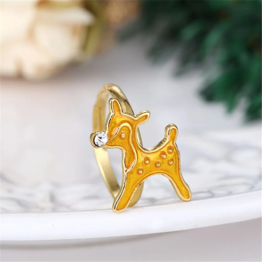 Новые популярные Мультяшные кольца Регулируемый Рождественский Снеговик в форме колокольчика кольцо с изображением животного для женщин украшения в подарок на год