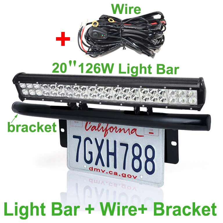 Light Wire Bracket Лидер продаж комбо балка 20 дюймов 126 Вт внедорожный светодиодный светильник бар рабочий светильник 4x4 Автомобильный светодиодный светильник бар 12v жгут проводов с светильник Бар Кронштейн - Цвет: Light Wire Bracket