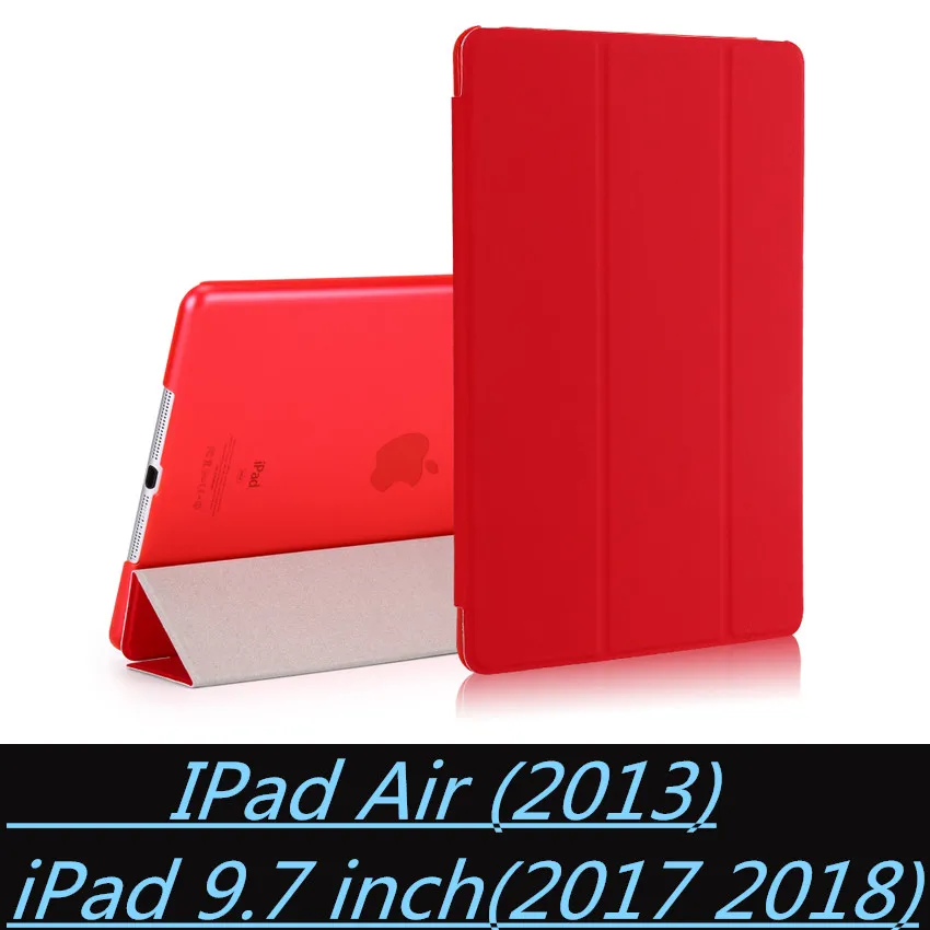 Чехол для ipad 9,7-6th чехол для ipad Air 1 Sleep wake-up магнит смарт-чехол ультра тонкий 1: 1 планшет кожаный чехол-накладка - Цвет: 589  red - L-T