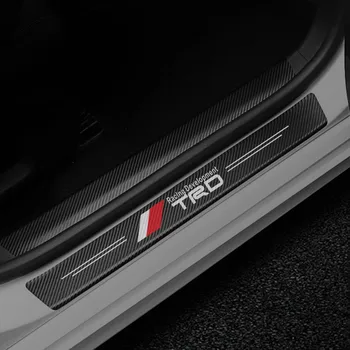 

4Pcs Carbon Fiber Car Door Sill Scuff Anti Scratch Sticker for Toyota TRD avensis auris hilux Corolla Accessories