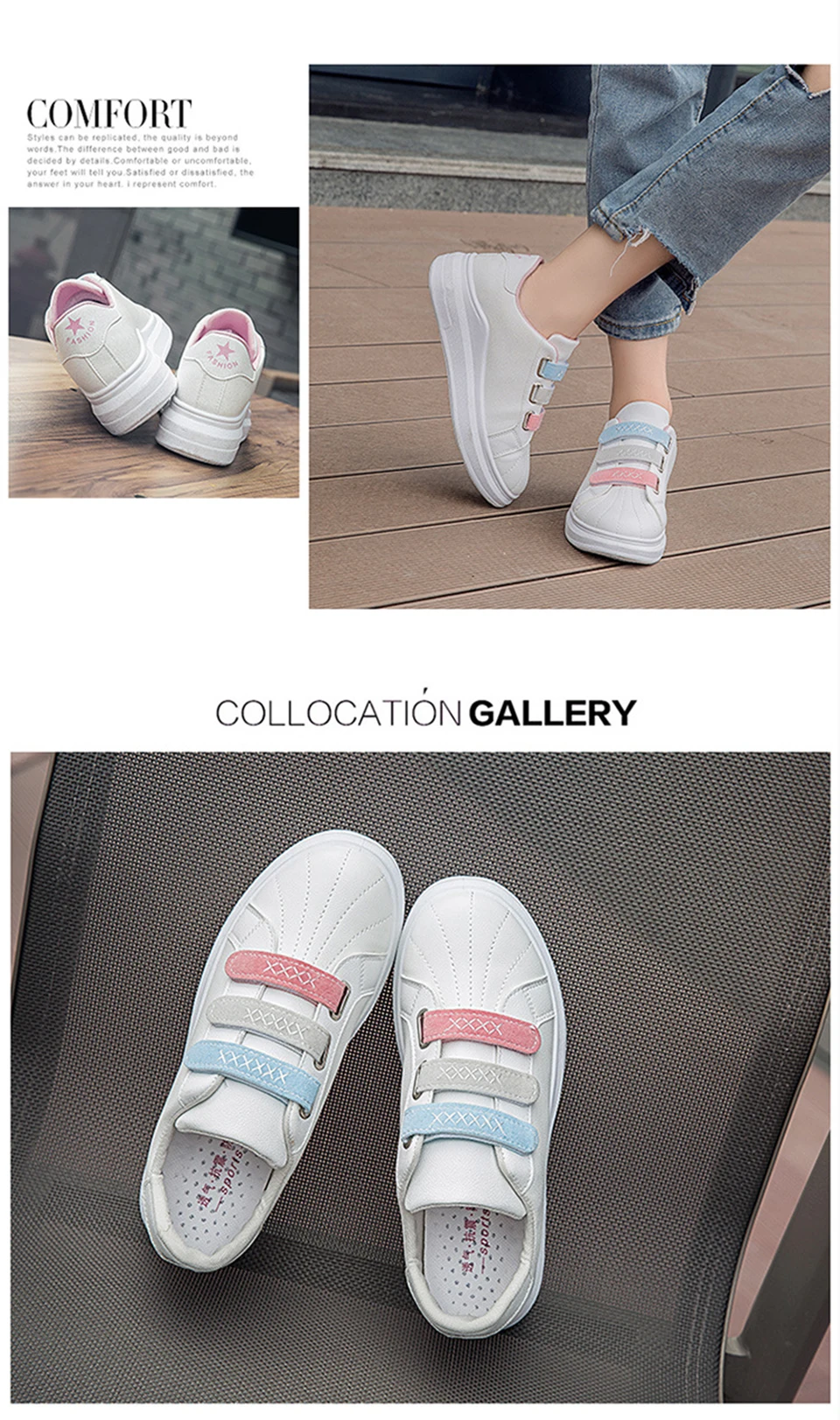 GRITION Women Sneaker Thick Heel Fashion Casual Spring White Shoes Flat Breathable Lace Up Female Sport Shoes Skateboard