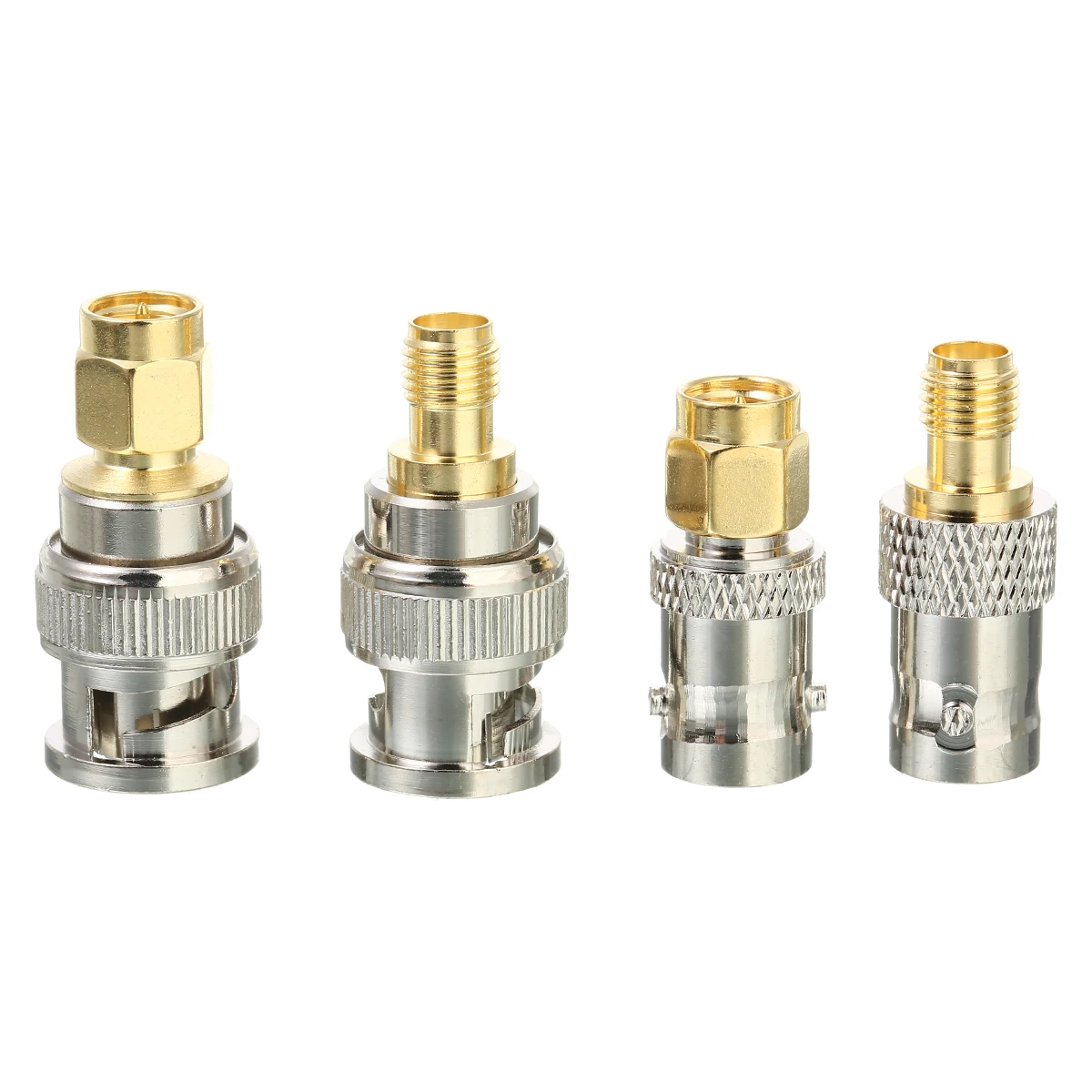 

4pcs/lot RF Coax Coaxial Antenna Adapter BNC To SMA Type Male Female M/F RF Connector Adapter Test Converter Kit Set