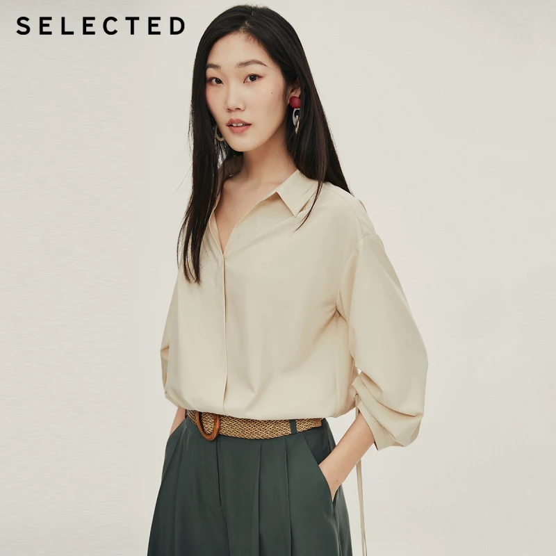 Выбранные Для женщин свободный покрой шнурок темперамент 3/4 рубашка с длинными