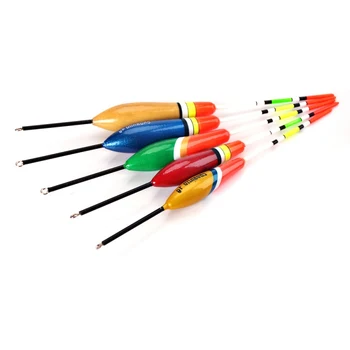 

5pcs/set Mix Sizes Fishing Float Set Wooden Buoy Float Bobber Ice Fishing Float Bobber Vertical Buoy Fishing Accessory