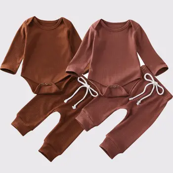 

2pcs Newborn Baby Boy Girl Clothes Long Sleeve Romper Tops+Long Pants Outfit Set