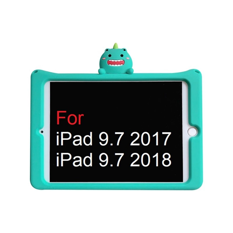 Силиконовый динозавр Чехол для iPad 9,7 воздуха Air2 Pro9.7 мини на возраст 1, 2, 3, 4, 5, КАС противоударный чехол для планшета iPad Mini чехол - Цвет: For iPad 2017 2018