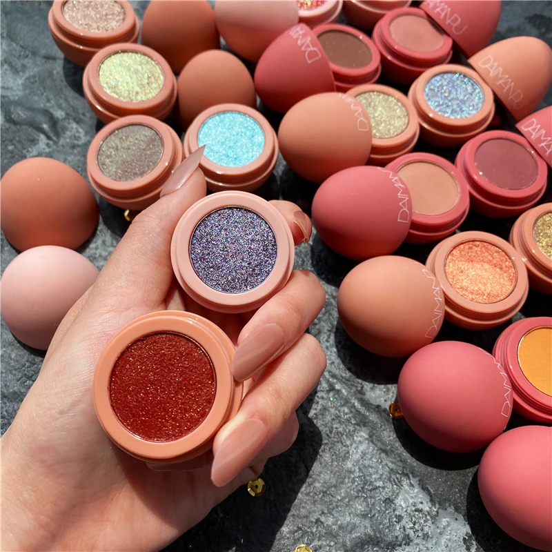 

Glitter Shimmer Matte Cute Egg Eyeshadow Palette Metallic Diamond Shiny Pigmented Eyeshadow Pallete Cosmetic Makeup Palette