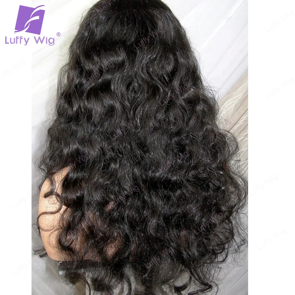 Human hair wig lace front wigs 13x6 Lace Front Wig Human Hair Wavy Brazilian Remy Hair Wigs Pre Plucked 200 Density Hd Transparent Lace For Black Women Luffy