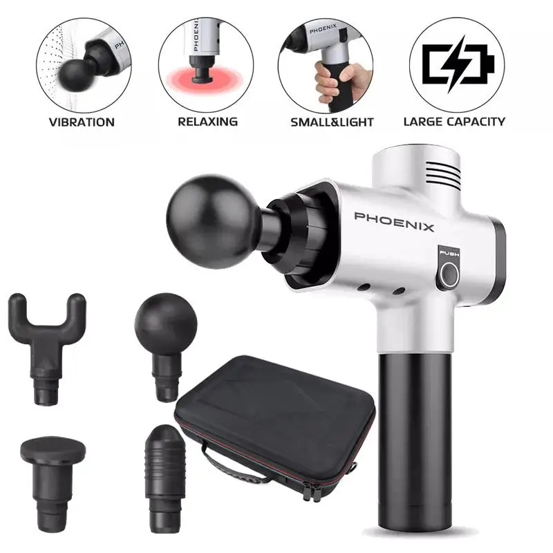 Phoenix Massage Gun Muscle Stimulator Vibrating Deep Therapy Relaxation Fascia Fitness Exercise Electric Massager Dropshipping