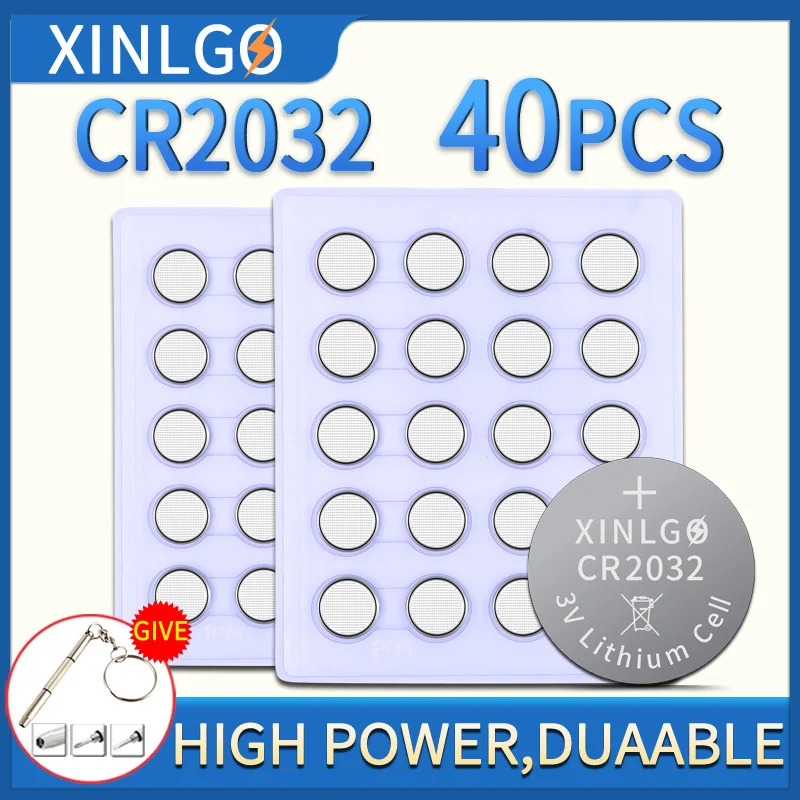 40 шт. CR2032 DL2032 ECR2032 3v литиевые батареи для монет с Loopacell бренд микрофибры Чистящие