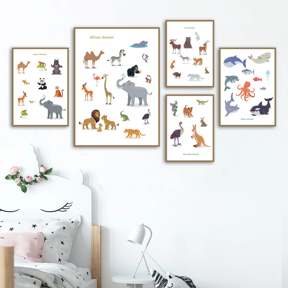 Wild-Animal-Lion-Giraffe-Fox-Whale-Nursery-Wall-Art-Canvas-Painting-Nordic-Posters-And-Prints-Wall (2)