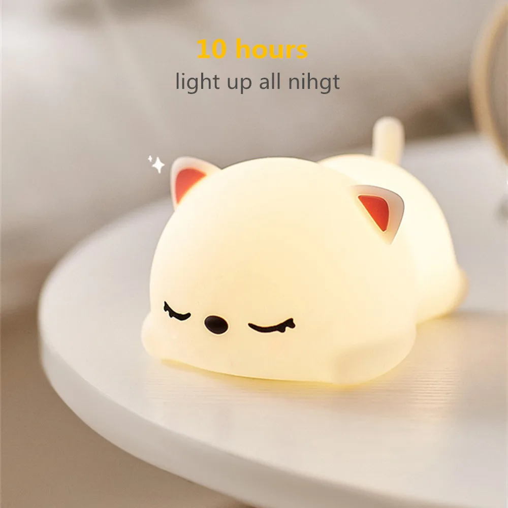 nite light Animal Night Light Silicone Deer Cloud Rabbit Cat Lamp Touch Sensor Remote Control RGB LED Night Lamp for Children Kid Baby Gift bathroom night light