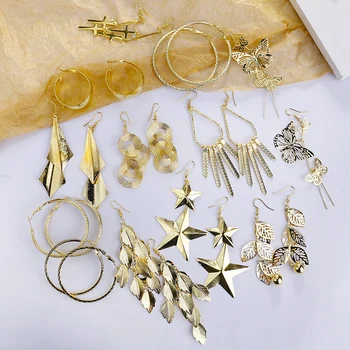 

AENSOA Fashion Statement Earrings Big Geometric Earrings For Women 2020 Dangle Earring Gold Color Modern Party Jewelry Wholesale