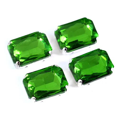 Emerald Прямоугольный восьмиугольный прозрачные стеклянные стразы пришить на коготь стразы много цветов стразы пришить стразы свадебное платье y1981 - Цвет: Emerald