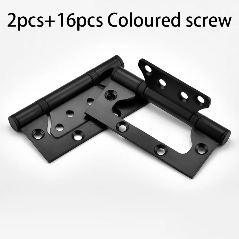 

2pcs 304D Stainless Steel Mute Free Slotted Hinge Cabinet Door Durable Silver/Black/Red/Green home accessories