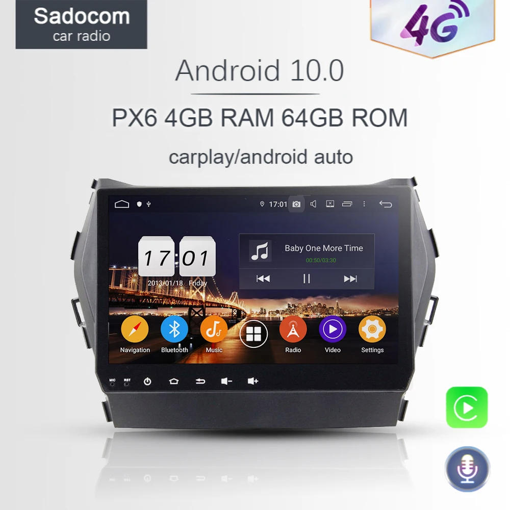 Автомобильный DVD плеер PX6 DSP TDA7851 9 дюймов Android 10 0 восьмиядерный процессор 64 гб + 4