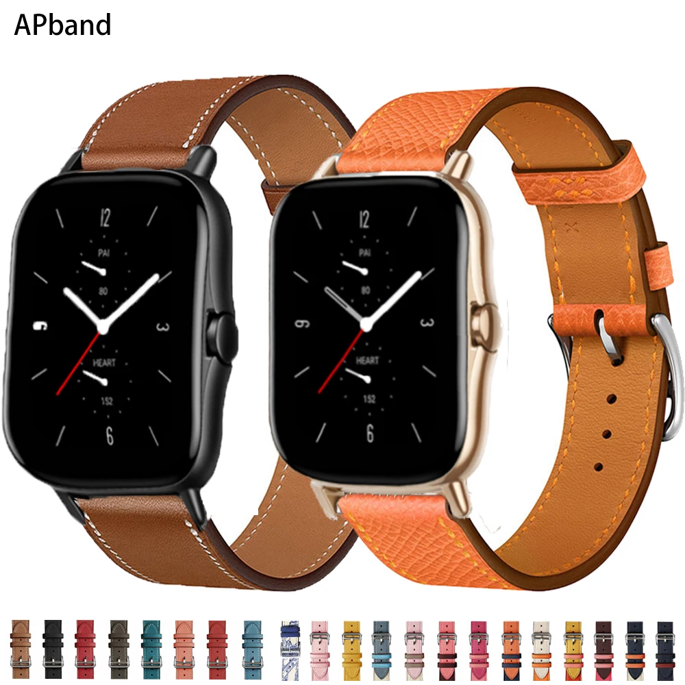Кожаный ремешок для Amazfit GTS 3/2/2e/GTS2 Mini/GTR 3 42 мм/47 мм/GTR3/3Pro/2/2e/stratos 2/3 bip | Наручные часы