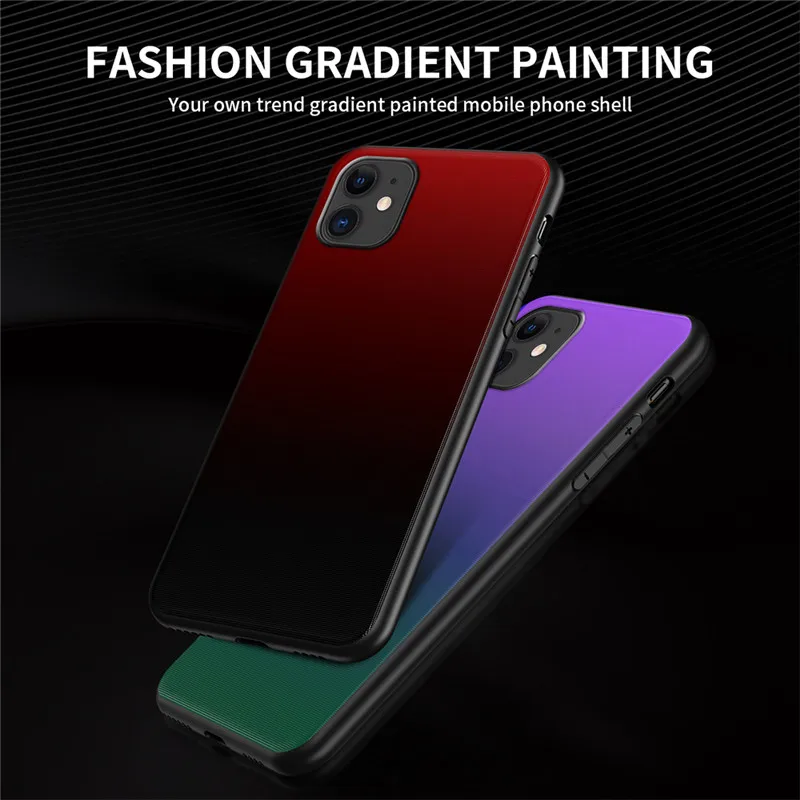 

Fashion Gradient Painting Phone Case For iPhone 11 Pro Max 7 8 6 6s Plus XR X Xs Max 7Plus 8Plus Soft Ultra Thin Protect Covers
