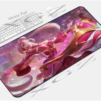 

XGZ Customized Large Mouse Pad Precision Black Lock Edge Pop Music Anime Sexy Girl Computer Desk Mat Rubber Non-slip 90x40/60x30
