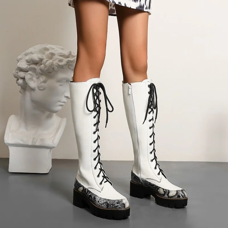 

FXYCMMCQ New Style Qiu Dong Long Boot Does Not Give Knee Woman Boot Restore Ancient Ways In Splicing Heel Warm Shoe-991