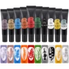 KADS 10 Pcs Nail Stamping Gel Polish Set for Nail Stamp Plates Template 8ml UV LED Soak Off Gel Print Manicure Tool Printing Gel 5