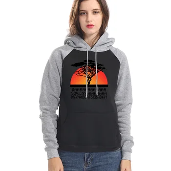 

New Arrival Hoodies Women Hakuna Matata Simba Raglan Hooded Sweatshirts 2019 Winter High Quality Fleece Hoody Pullover