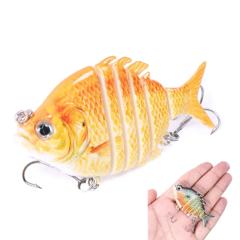 

Artificial Multi-section Painted 6pcs/set 6.35cm/9.3g ABS Plastic Hard Bait Wobblers Bionic Bait 6# 3D Eyes With Sharp Hook