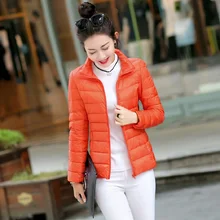 

Winter Warm Ultra Thin Down Jacket XXL Size Women Fashion White Duck Down Ultra Light Overcoat New 2021 Wholesale Clothing