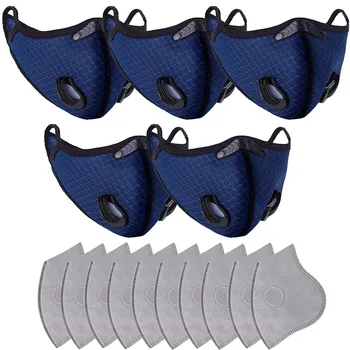 

5pcs Bike Face Cover With 10pcs Unisex Outdoors Sports Mouth Cover Mascarilla Cycling Earloop Breathable Face Cover Masque