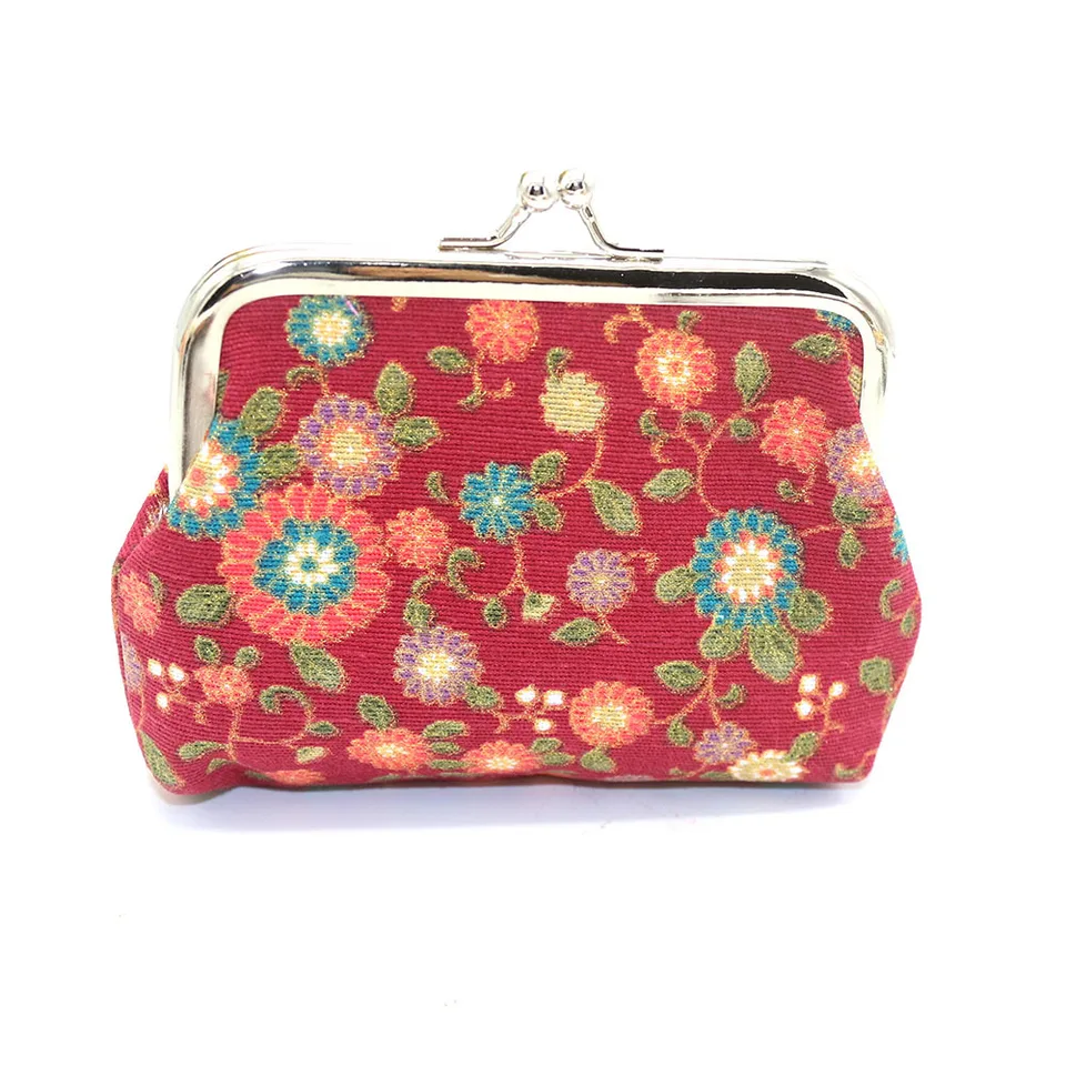 CONTACTS Dames RFID-portemonnee met Kiss Lock, Echt Leren Compacte Bifold Muntportemonnee met Ritsvak Vintage, Creditcardhouder Kleine Clutch met ID-venster, rozerood, Eén maat, Casual