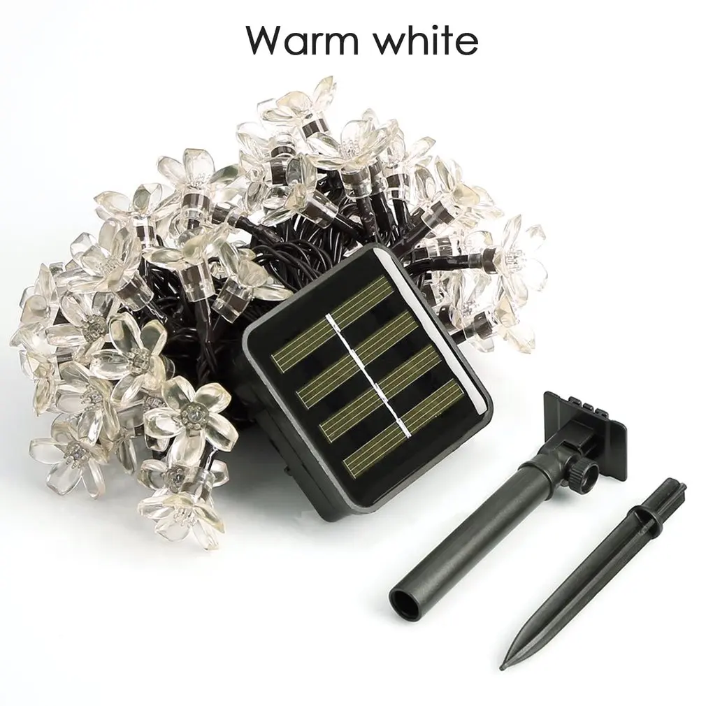 

50 LEDs Solar String Lights Fairy Flower Color Solar Christmas Lights String Family Holiday Decoration Lights Xmas Tree Decor