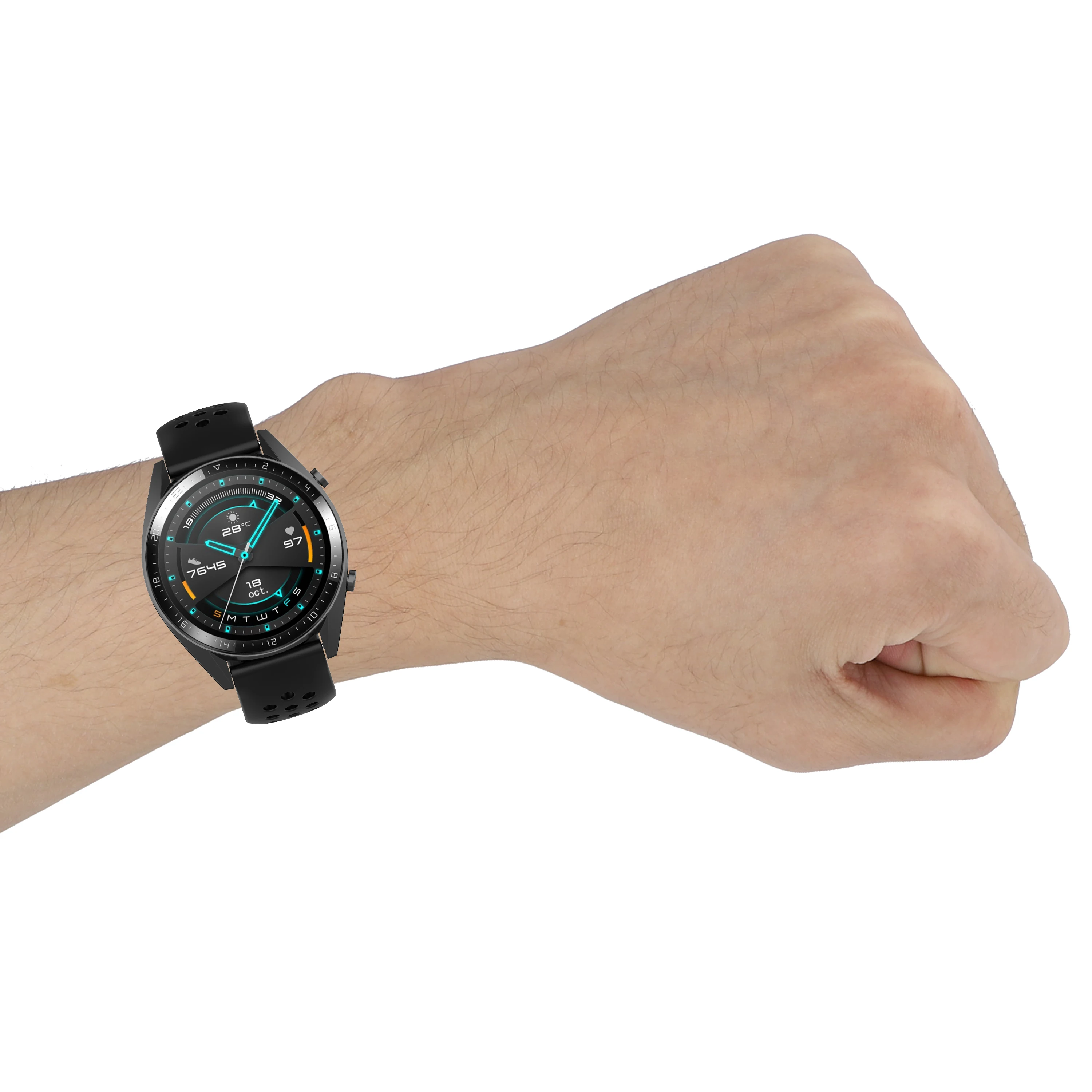 Ремешок силиконовый для Huawei Watch Gt 2 46 мм резиновый Браслет наручных часов 42 с
