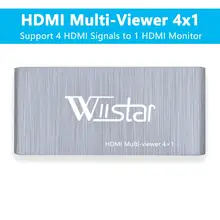 Chegada nova 4x1 hdmi multi-viewer hdmi quad tela em tempo real multiviewer hdmi sem emenda switcher função completa 1080 p hdmi 4x1