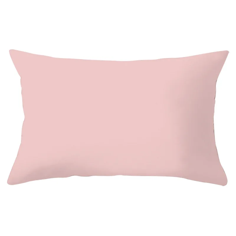 Solid Color Rectangular Cushion Cover 30x50cm Single-sided Print Polyester Decorative Pillowcase for Sofa Home Decor Pillow Case 
