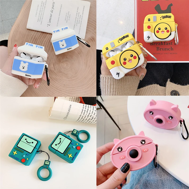 

Cartoon Soft Silicone Case For Apple AirPods Pro Case Cover Wireless Bluetooth Case for air pods 3 pro case Headphone Adapter