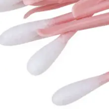 100 шт., 2 в 1, ложка для ушей двойного назначения, для чистки ушных отверстий, для креативного дома, одноразовые ватные палочки R3MF