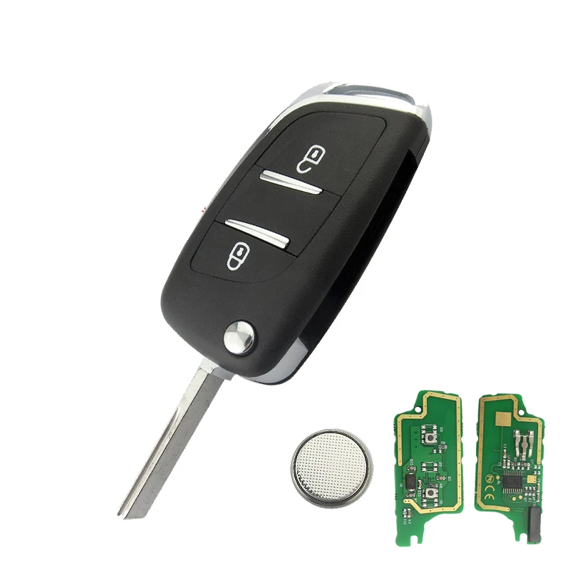 2BT OkeyTech ID46 чип модифицированный складной дистанционный брелок 3 BTN для peugeot 307 408 308 для Citroen C2 C3 C4 C5 C6 Xsara Grand Picasso - Цвет: 2BT