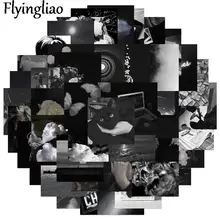 

50pcs Black and white series Stickers decal scrapbooking diy pasters home decoration phone laptop waterproof cartoon accessories
