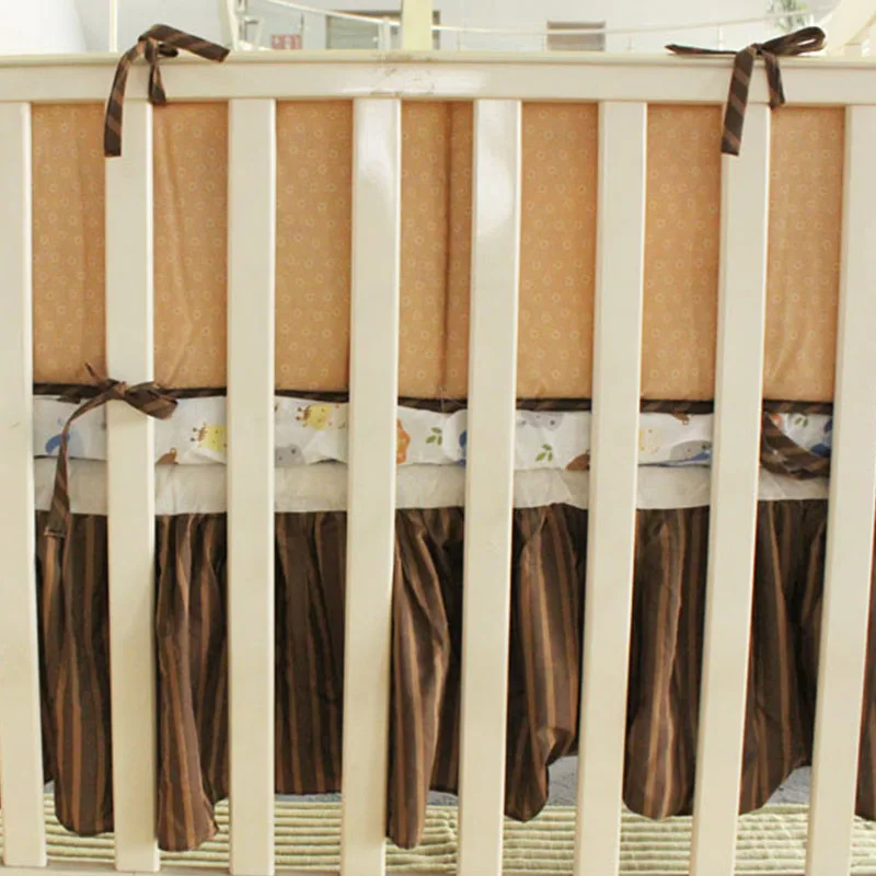 crib skirt only 5 шт./компл. с дизайном с изображением животных Детская кроватка Постельное белье хлопок одежда для малышей постельное включают детская кроватка бамперы простыня Одеяло подгузник - Цвет: crib skirt only