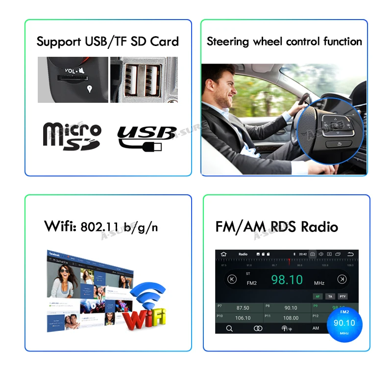 Cheap A-Sure 8 Core 32GB ROM Android 9.0 Radio GPS DVD Navi For Mercedes Benz C-class W203 CLK G500 Viano Vito Class G-Class W463 19