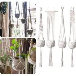 Hanging Plant Handmade Macrame Plant Hanger Flower Pot Planter Hanger Wall Decor Courtyard Garden Hanging Planter Hanging Basket