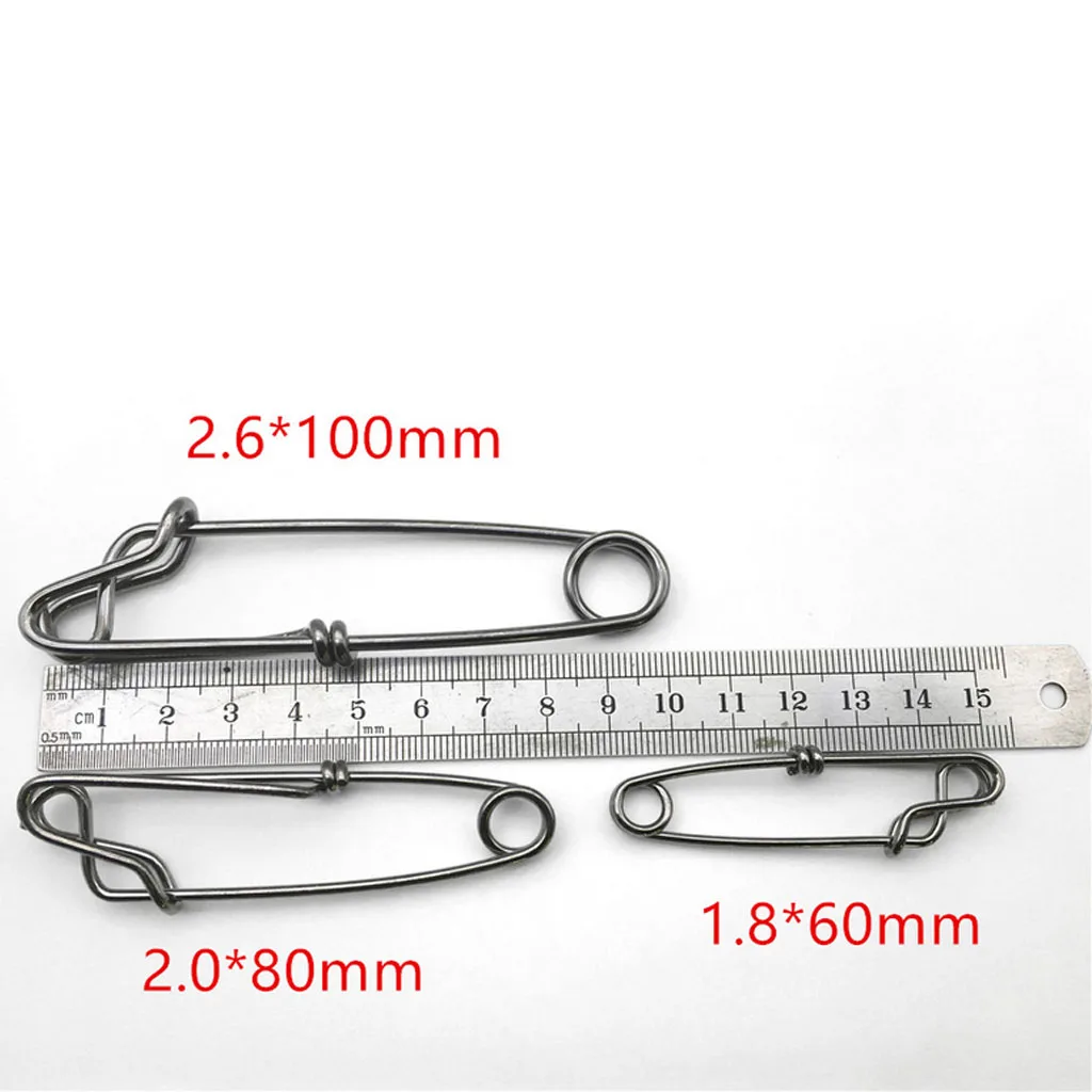 60x Long Line Clips Fishing Connectors Stainless Steel Snap Longline Branch Hanger Tuna Clip