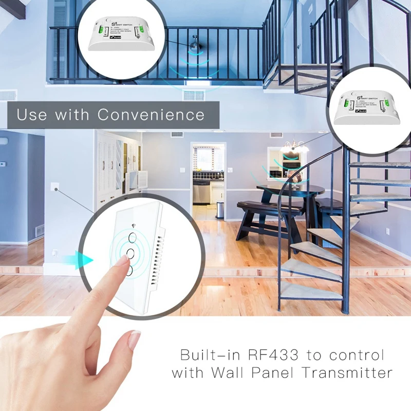 RF433 WiFi умный настенный контактный выключатель без нейтрального провода нужен