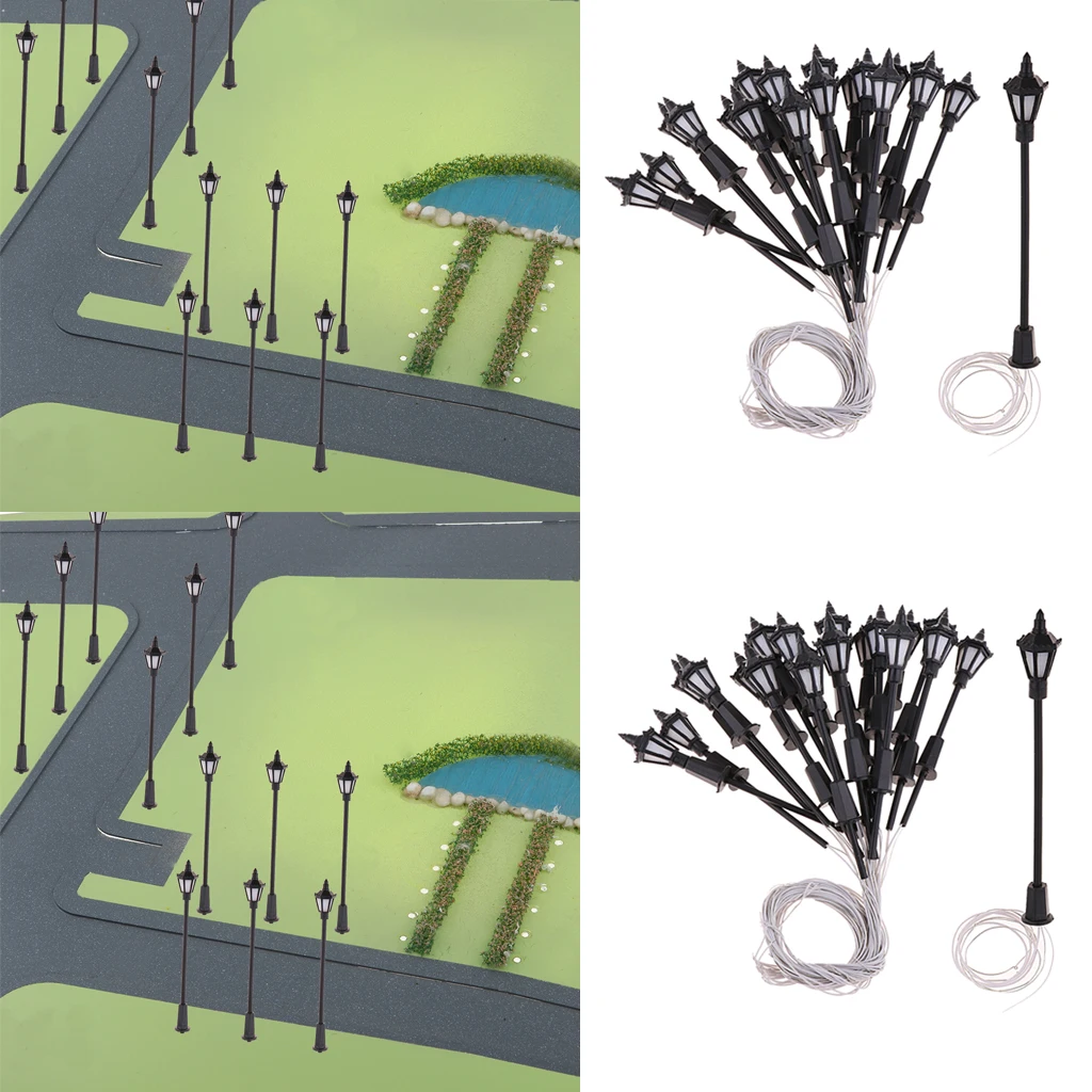 40 Pieces LED Street Lamps Street Lighting for Railway Model Making