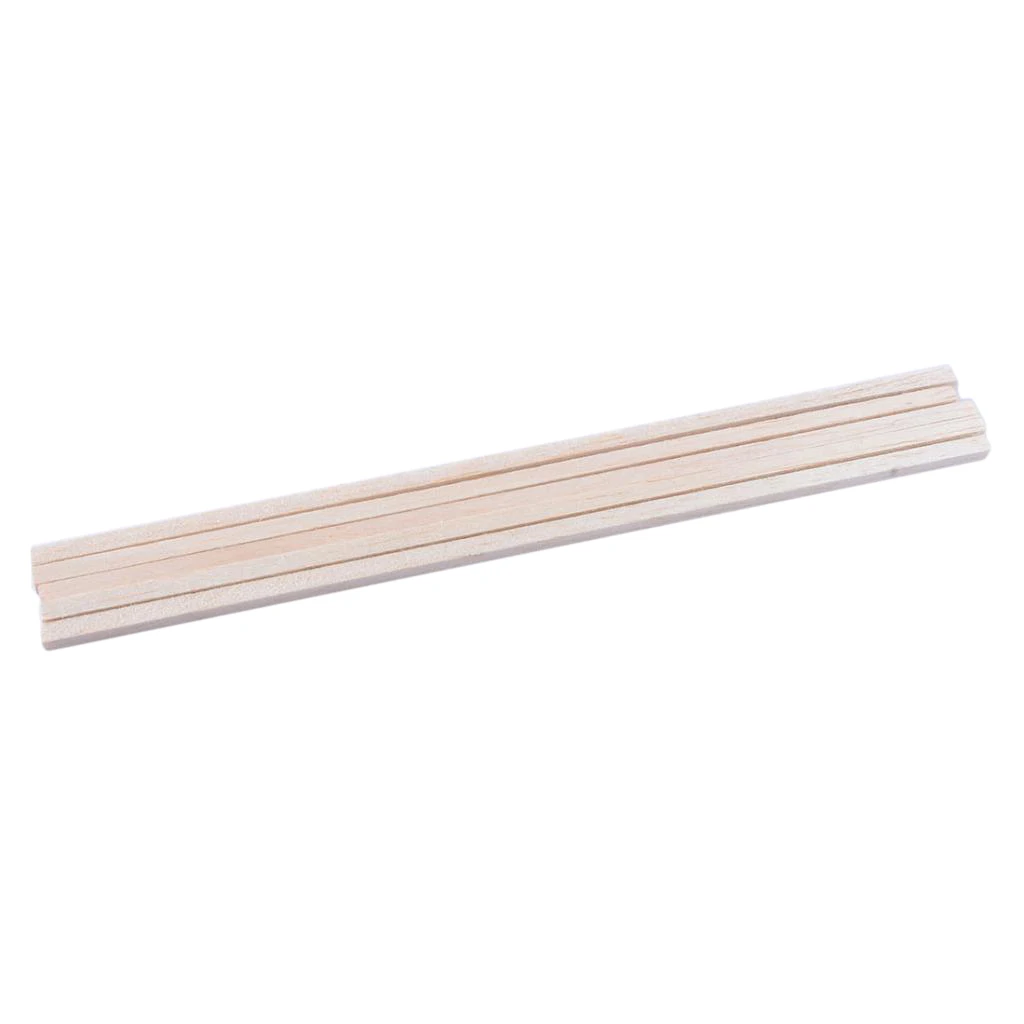 10pcs 5*5*250mm Square Balsa Wood Sticks Smooth Woodcraft Stick Dowel Rods