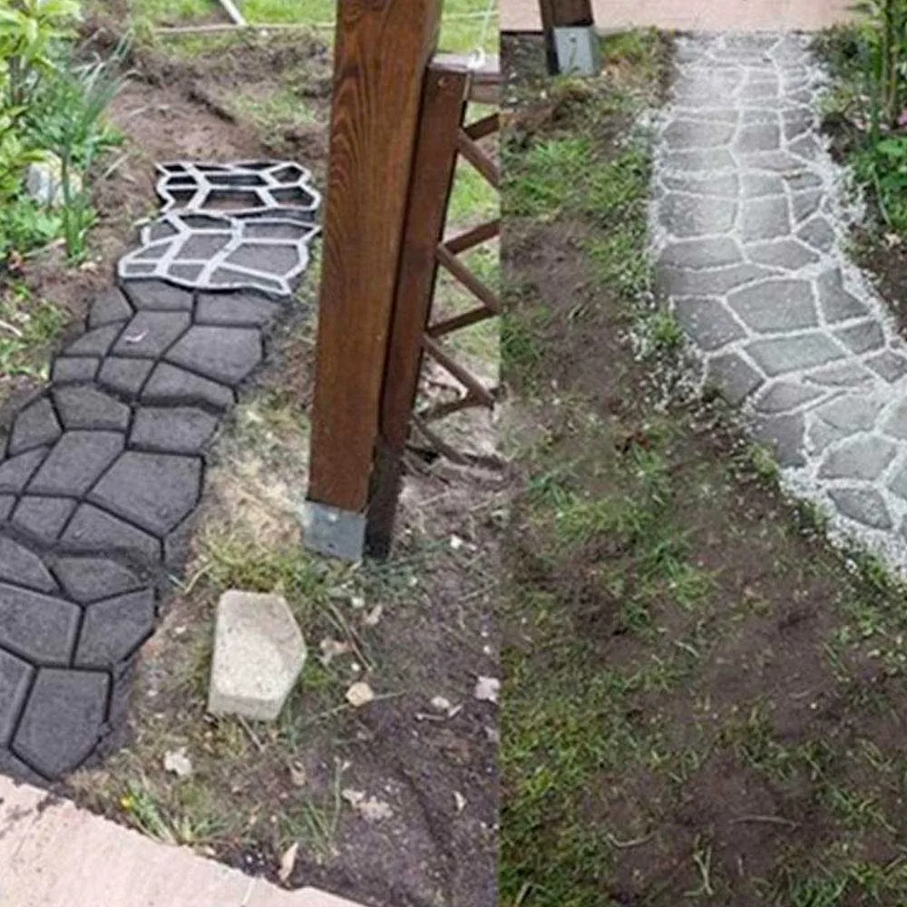 Многоразовая каменная траекторная плитка, тротуарная плитка, бетонная форма плацдарма для DIY сада, двора, Патио газон 43x43 см